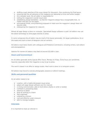 Research 6 job profile creative media