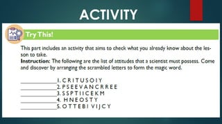 Importance of Scientific Attitudes and Basic Science Process Skills | PPTX