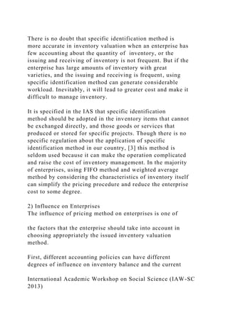 Research and Analysis on Issued Inventory Valuation Method.docx