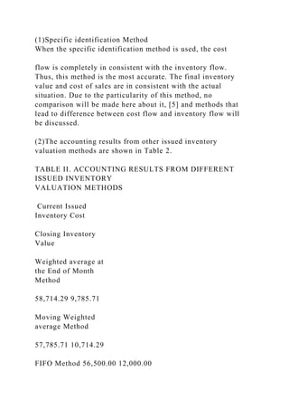 Research and Analysis on Issued Inventory Valuation Method.docx