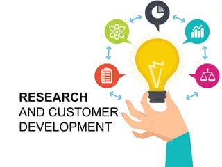 RESEARCH
AND CUSTOMER
DEVELOPMENT
 