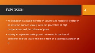 Research and development on explosion and prevention of explosions in ...