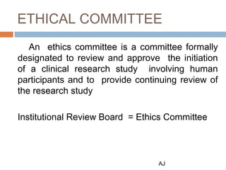 Research And Ethical Committee Or Irb