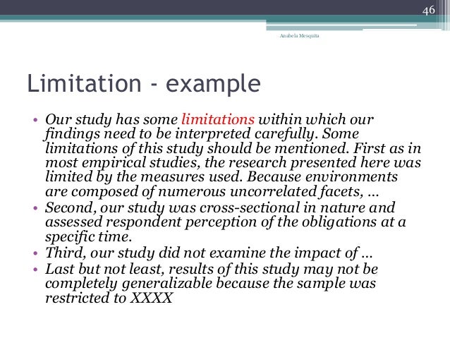 examples limitations of research