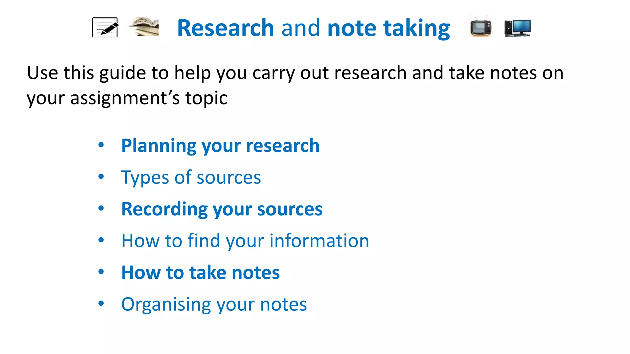 History research and note taking | PPTX