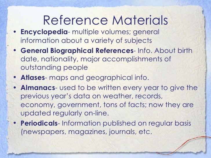 Research And Reference Material Ppt