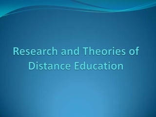 Research and Theories of Distance Education 
