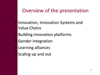 Innovation systems and value chain approaches: From principles to practice