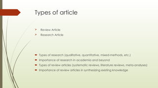 Understanding of Research and Review Article ppt.pptx