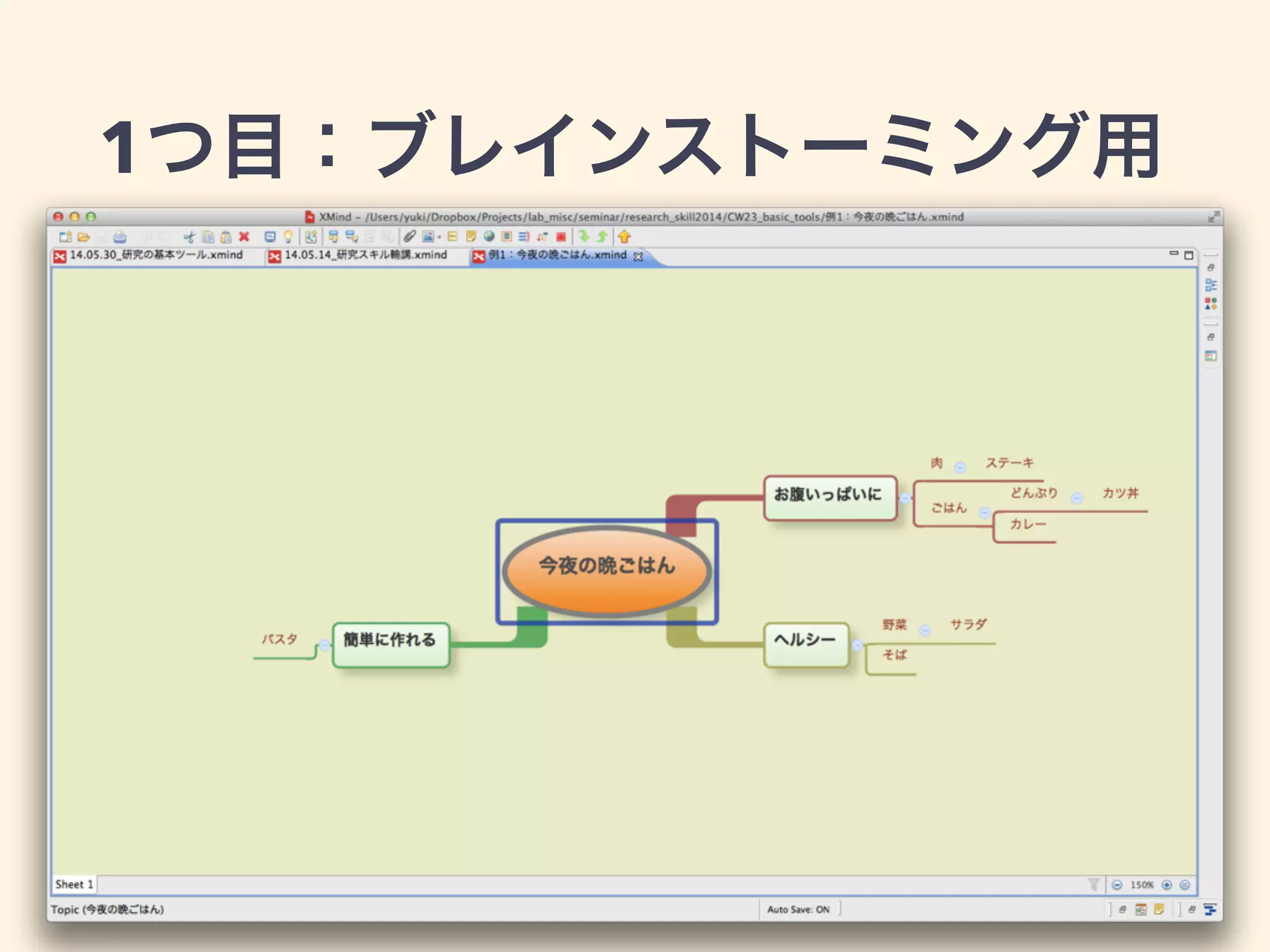 1つ目：ブレインストーミング用
 