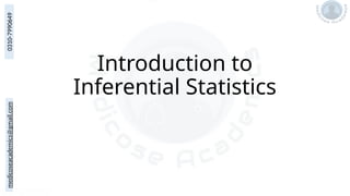 medicoseacademics@gmail.com
0310-7990649
Introduction to
Inferential Statistics
 