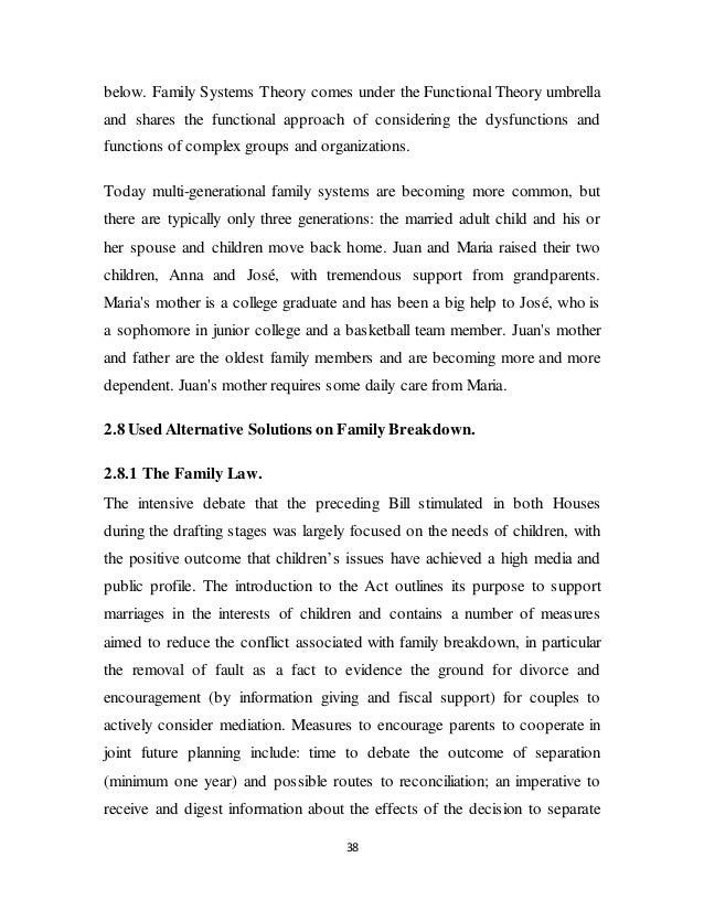 causes of family breakdown essay