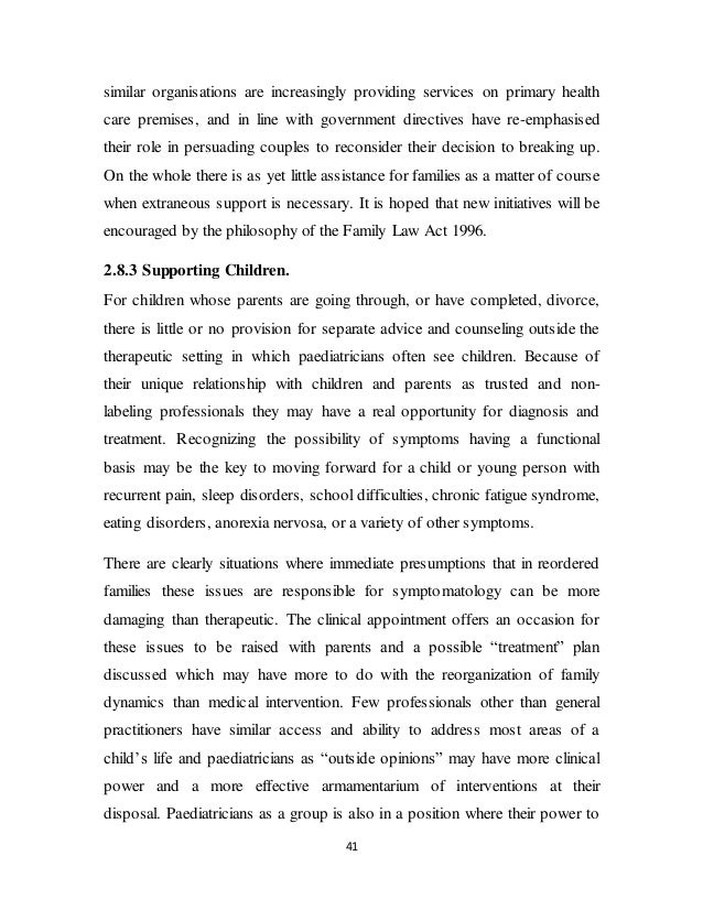 Child divorce effects paper term