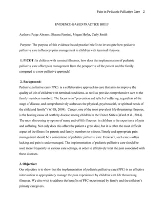 Pain in Pediatric Palliative Care | PDF