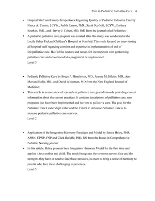 Pain in Pediatric Palliative Care | PDF