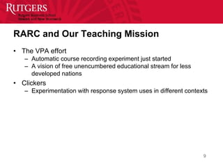 Rutgers Research Center Slide 9