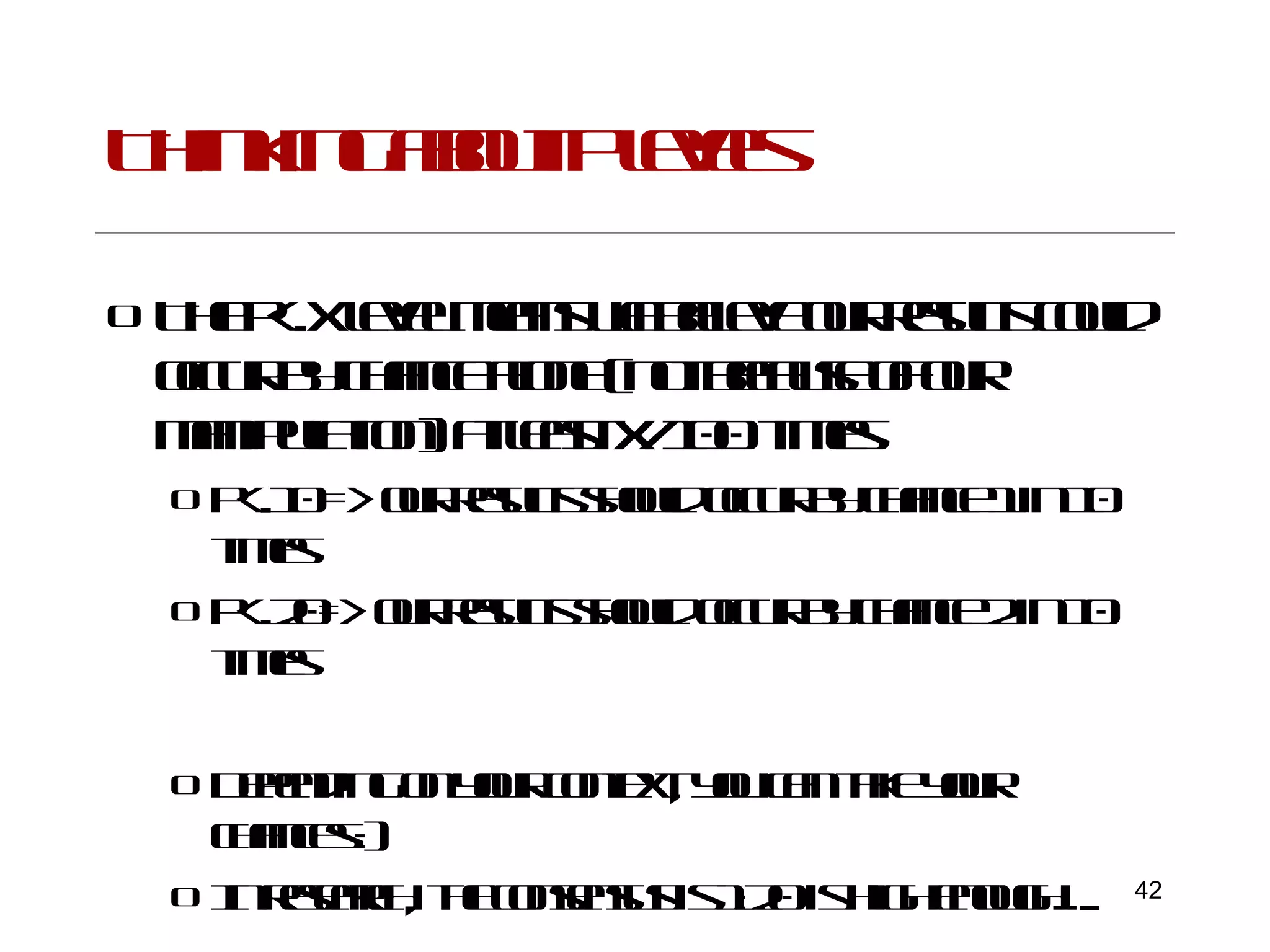 Thinking about p levels The p<.x level means we believe our results could occur by chance alone (not because of our manipulation) at least x/100 times P<.10 => our results should occur by chance 1 in 10 times P<.20=> our results should occur by chance 2 in 10 times Depending on your context, you can take your chances :) In research, the consensus is 1:20 is high enough….. 