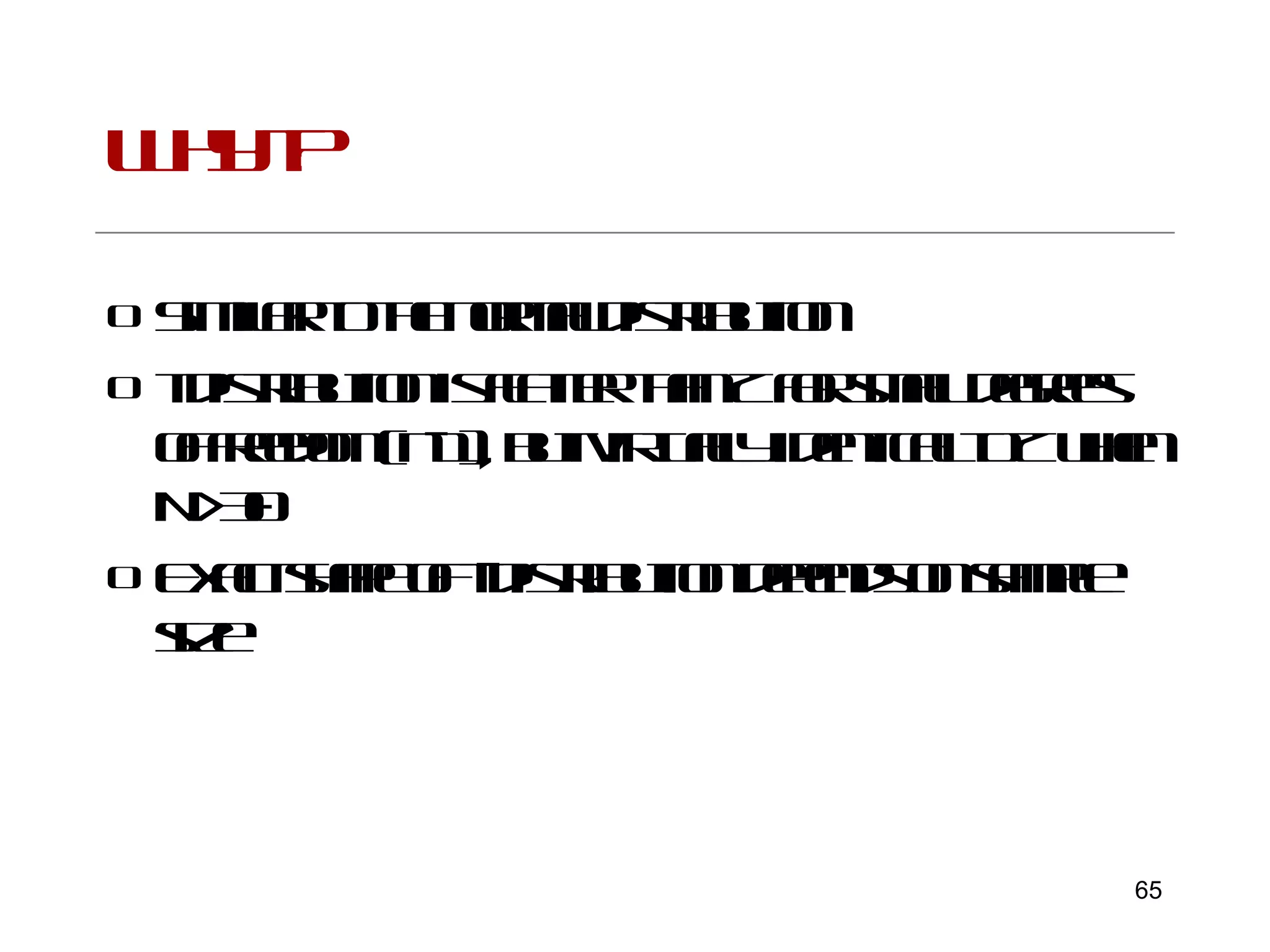 Why t? Similar to the normal distribution t distribution is flatter than Z for small degrees of freedom (n-1), but virtually identical to Z when N>30 Exact shape of t-distribution depends on sample size 