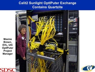 Calit2 Sunlight OptIPuter Exchange
                    Contains Quartzite




 Maxine
 Brown,
EVL, UIC
OptIPuter
 Project
Manager
 