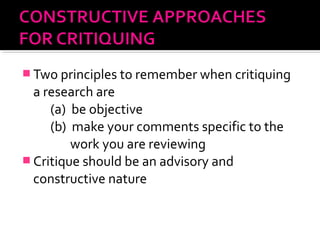 Research critique | PPT