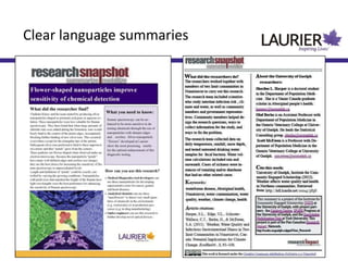Clear language summaries
 