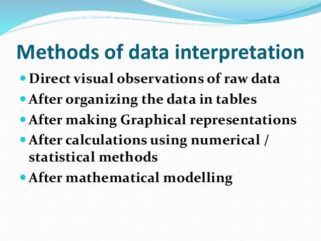 Research data interpretation