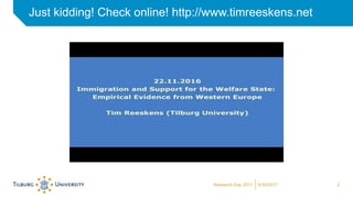 25/30/2017Research Day 2017
Just kidding! Check online! http://www.timreeskens.net
 