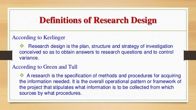 research design definition with author