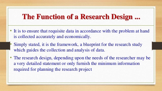 what is the function of a research design