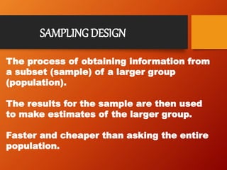 Research Methodology Design Meaning Features Need Sampling Erro