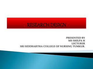 PRESENTED BY
MS SHILPA H
LECTURER
SRI SIDDHARTHA COLLEGE OF NURSING TUMKUR.
 