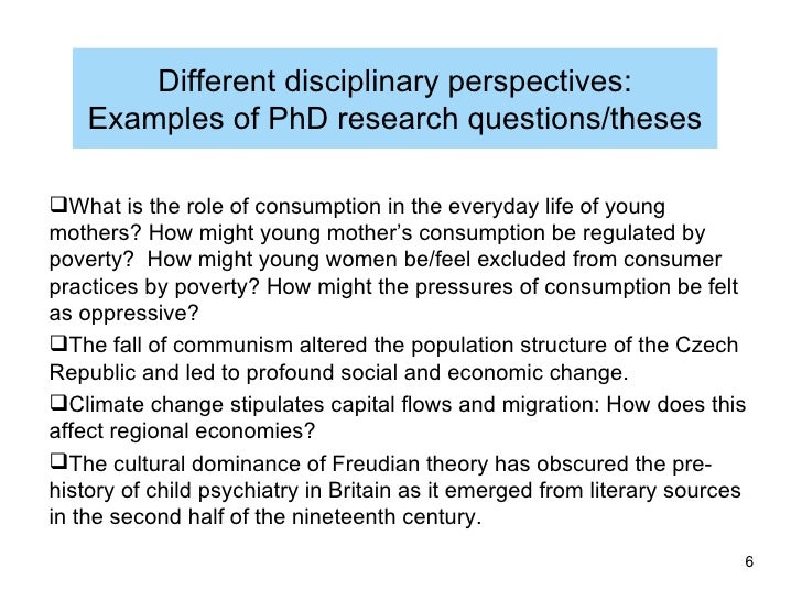research question for phd thesis