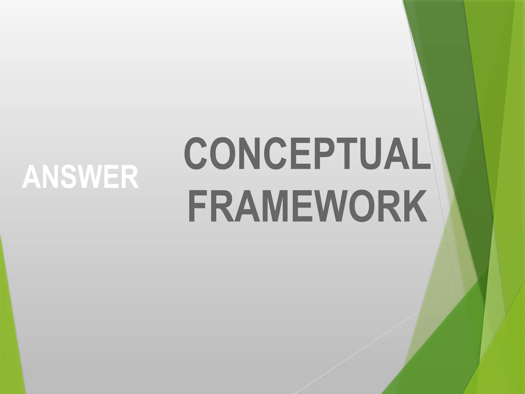 ANSWER
CONCEPTUAL
FRAMEWORK
 