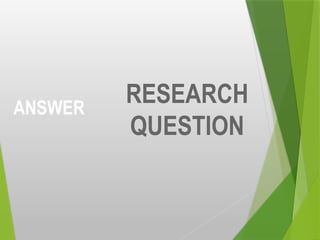 ANSWER
RESEARCH
QUESTION
 