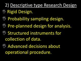 Research Design and Types of Research Design Arun Joseph MPhil ppt | PPTX