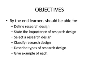 Simple Research Design Example RESEARCH DESIGNS.pptx Research design made easy | PPTX