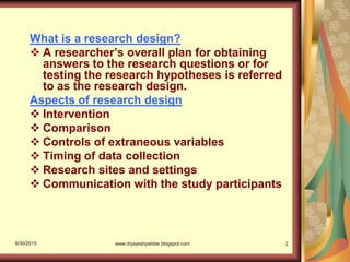 Research designs for quantitative studies ppt | PDF
