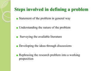 Get Involved In Problem Research design unit iv | PPTX