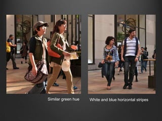 Similar green hue White and blue horizontal stripes
 