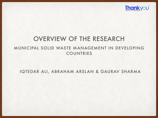 Waste Management in Developing Countries | PDF
