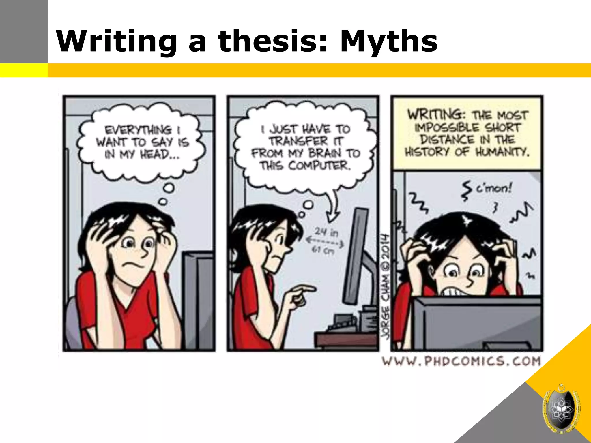 Writing a thesis: Myths
 
