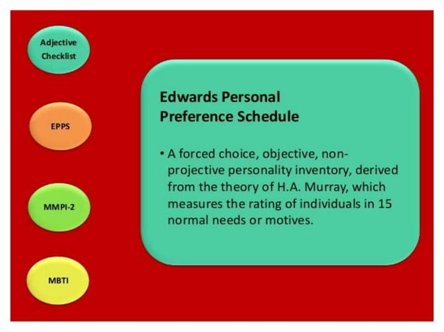 Edward personal preference scales | PPTX | Education
