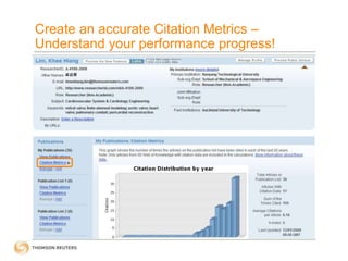 Create an accurate Citation Metrics –
Understand your performance progress!
 