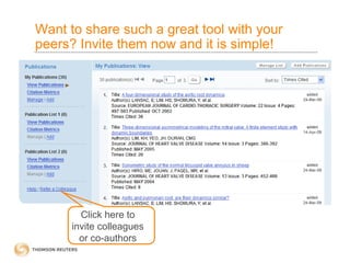 Want to share such a great tool with your
peers? Invite them now and it is simple!
Click here to
invite colleagues
or co-authors
 
