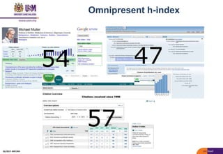 Omnipresent h-index
54 47
57
05/2017: BRP/MII
 