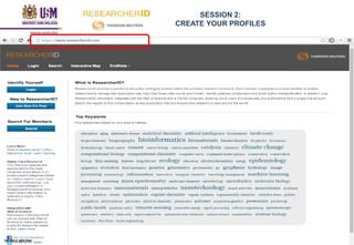 SESSION 2:
CREATE YOUR PROFILES
05/2017: BRP/MII
 