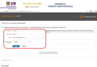 SESSION 2:
CREATE YOUR PROFILES
05/2017: BRP/MII
 