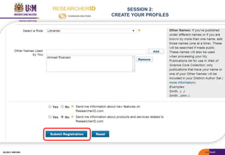 SESSION 2:
CREATE YOUR PROFILES
05/2017: BRP/MII
 