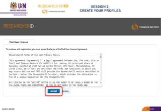 SESSION 2:
CREATE YOUR PROFILES
05/2017: BRP/MII
 