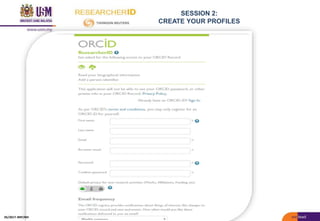 SESSION 2:
CREATE YOUR PROFILES
05/2017: BRP/MII
 